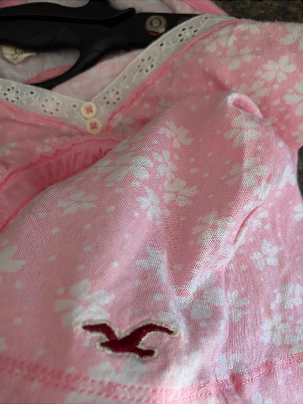 Y2k Hollister pink and white floral babydoll tank top - Picture 9 of 12